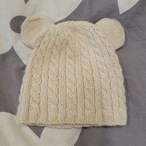 100% Alpaca wool bear ears hat beanie